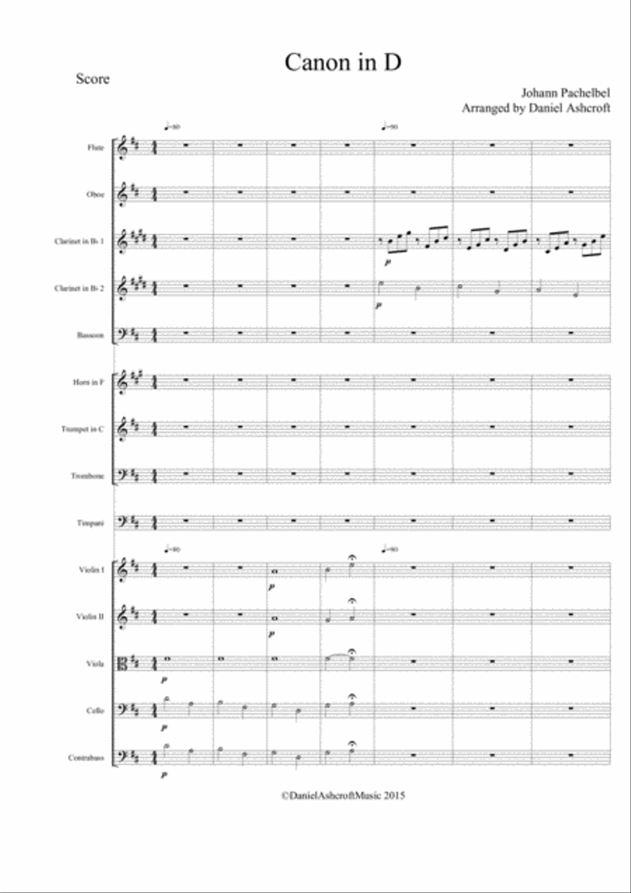 Pachelbel's Canon in D - Score and Parts image number null