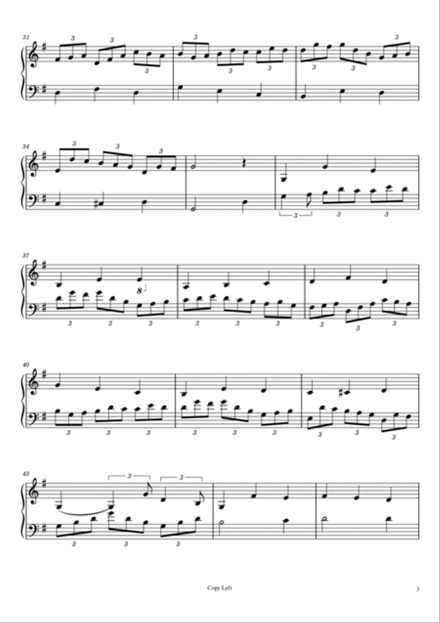 J.S Bach - Jesus Alegria dos Homens - For Easy Piano Easy Piano scores gallery preview page 3