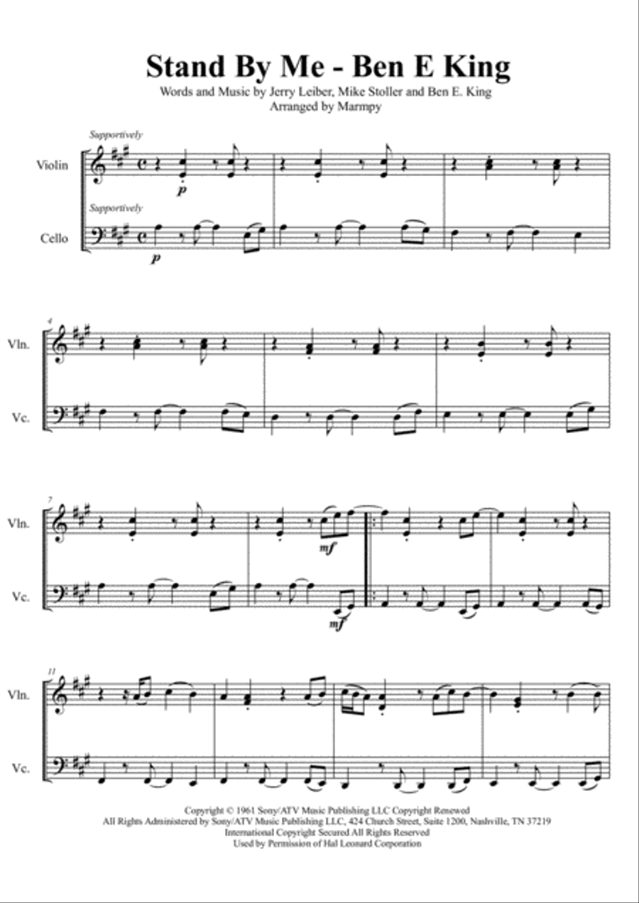 Stand By Me Set of Parts scores gallery preview page 1