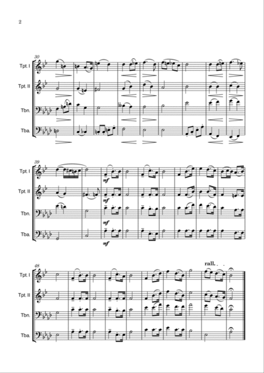 Bridal Chorus Brass Quartet scores gallery preview page 2