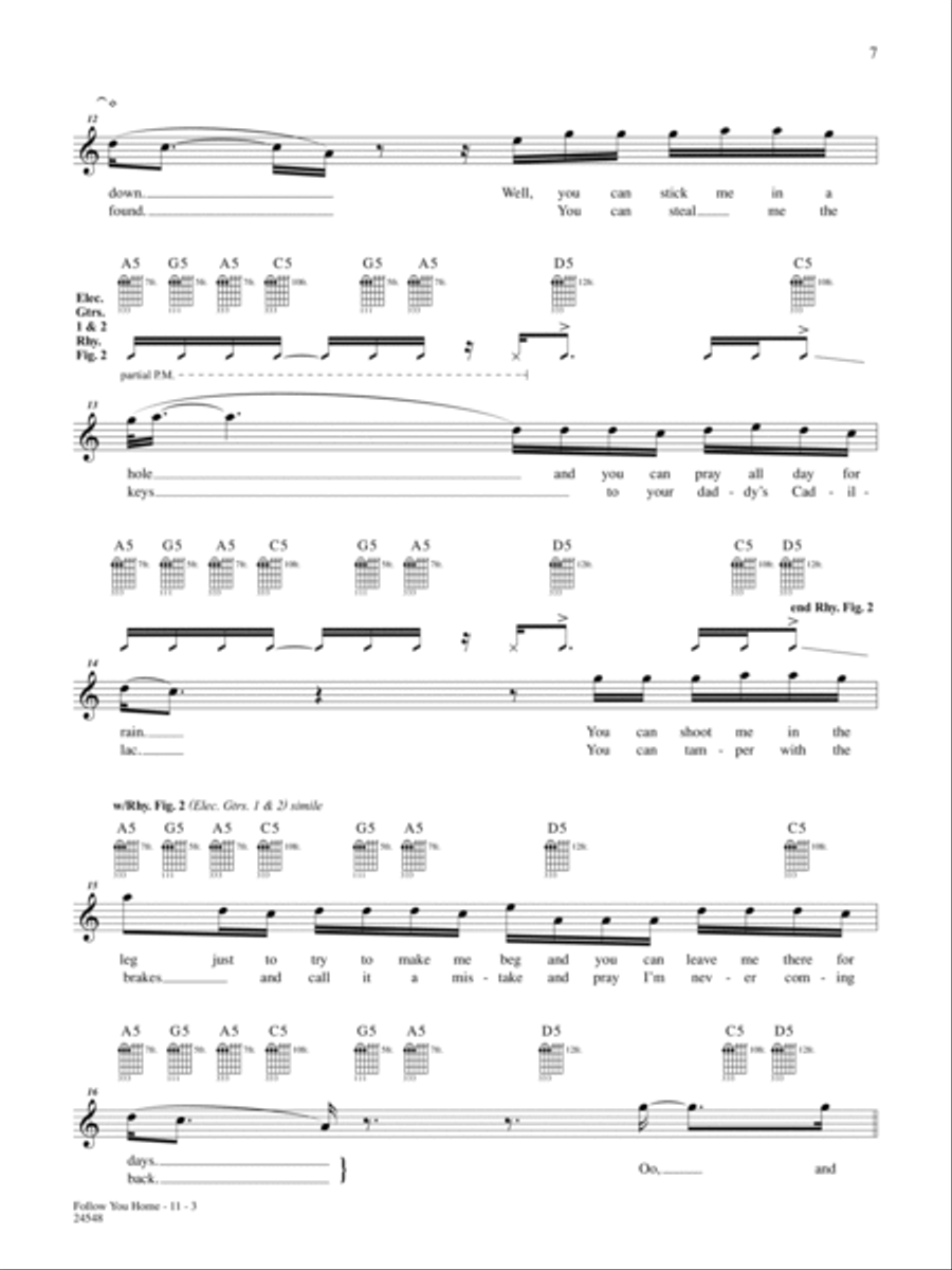 Follow You Home Guitar Tablature scores gallery preview page 3