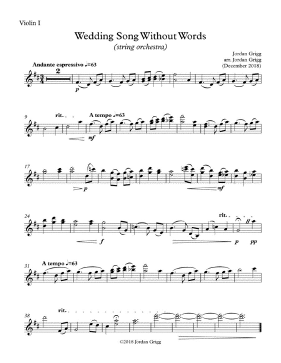 Wedding Song Without Words (string orchestra) String Orchestra scores gallery preview page 5