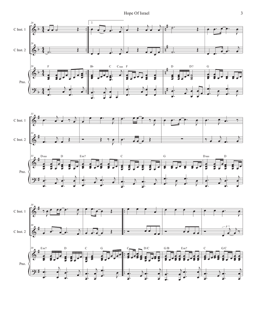 Hope Of Israel Piano scores gallery preview page 3