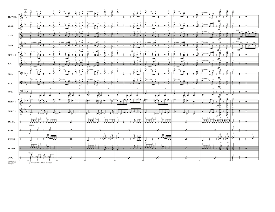 Sway (Quien Sera) - Full Score Marching Band scores gallery preview page 3