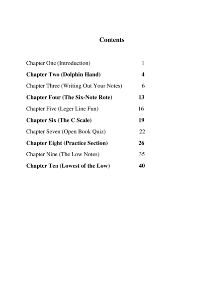 The Bass Clef Survival Guide, a learning guide all about bass clef Lap Harp scores gallery preview page 3