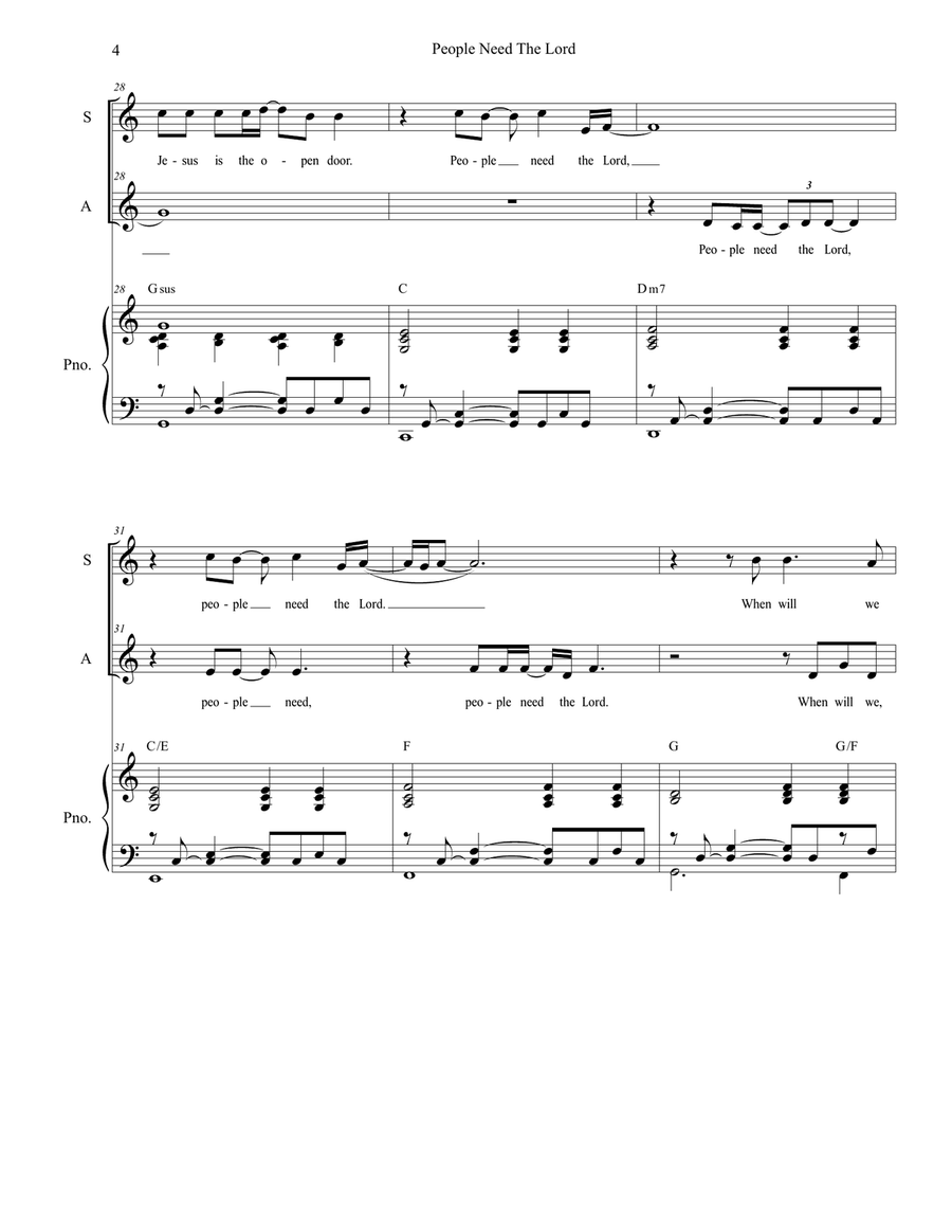 People Need The Lord SA scores gallery preview page 4