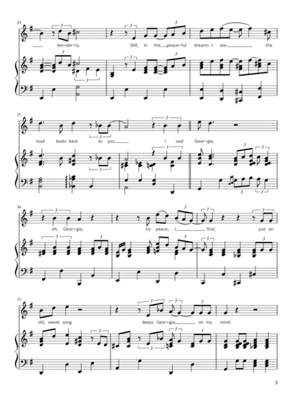 Georgia On My Mind by Ray Charles Voice - Digital Sheet Music