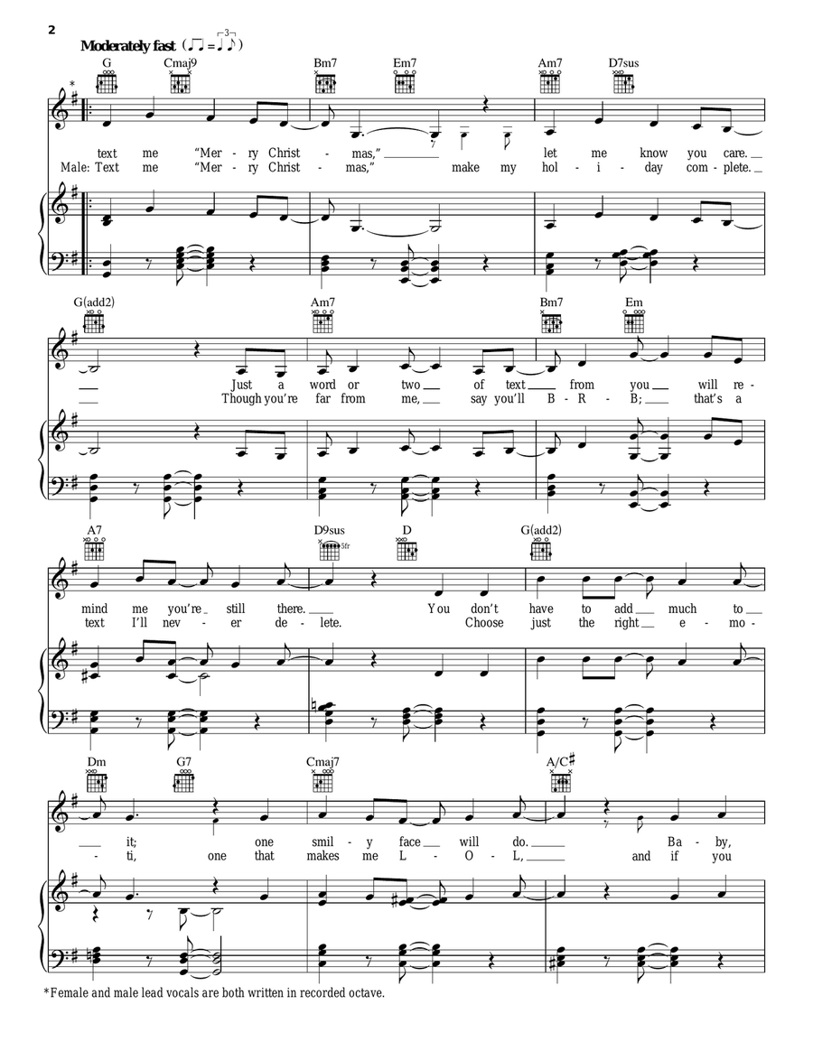 Text Me Merry Christmas Text Me Merry Christmas Piano, Vocal, Guitar scores gallery preview page 2