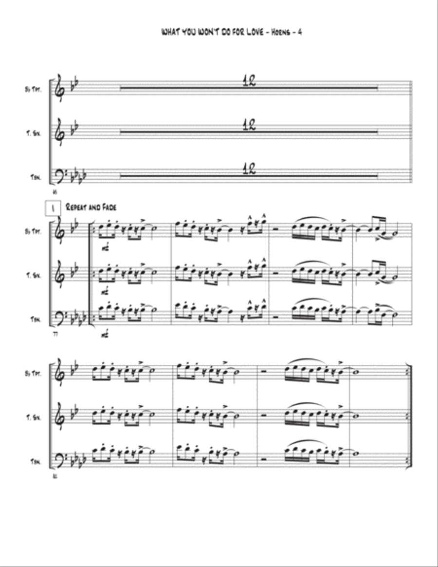 What You Won't Do For Love Tenor Saxophone scores gallery preview page 4