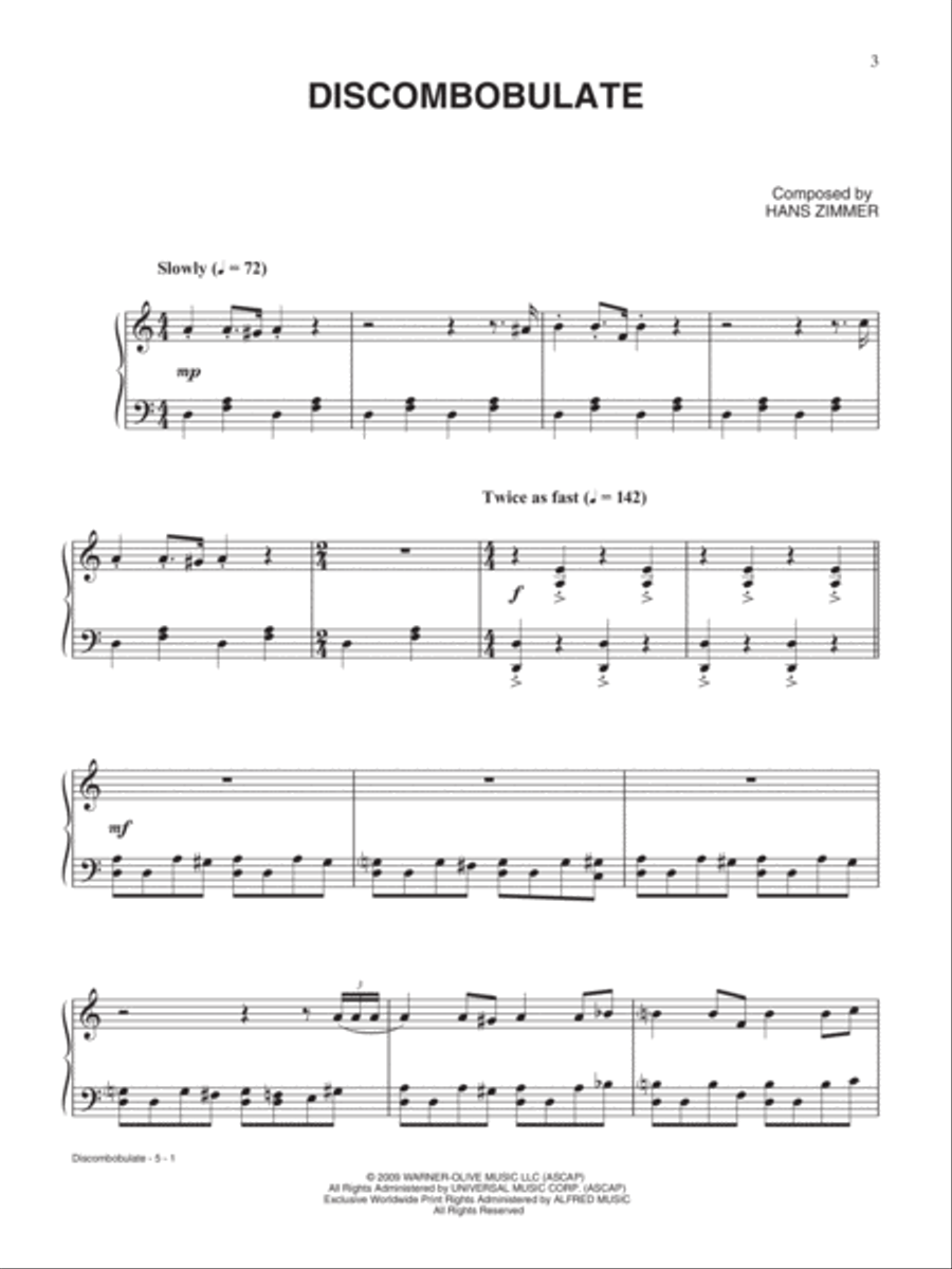 Sherlock Holmes -- Sheet Music Selections from the Warner Bros. Pictures Soundtracks Piano Solo scores gallery preview page 3