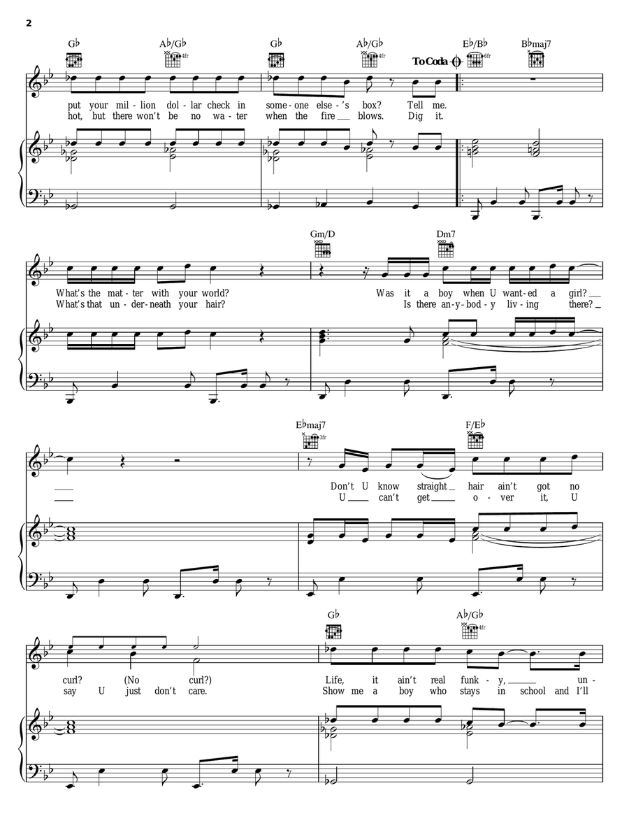 Pop Life Piano, Vocal, Guitar scores gallery preview page 2
