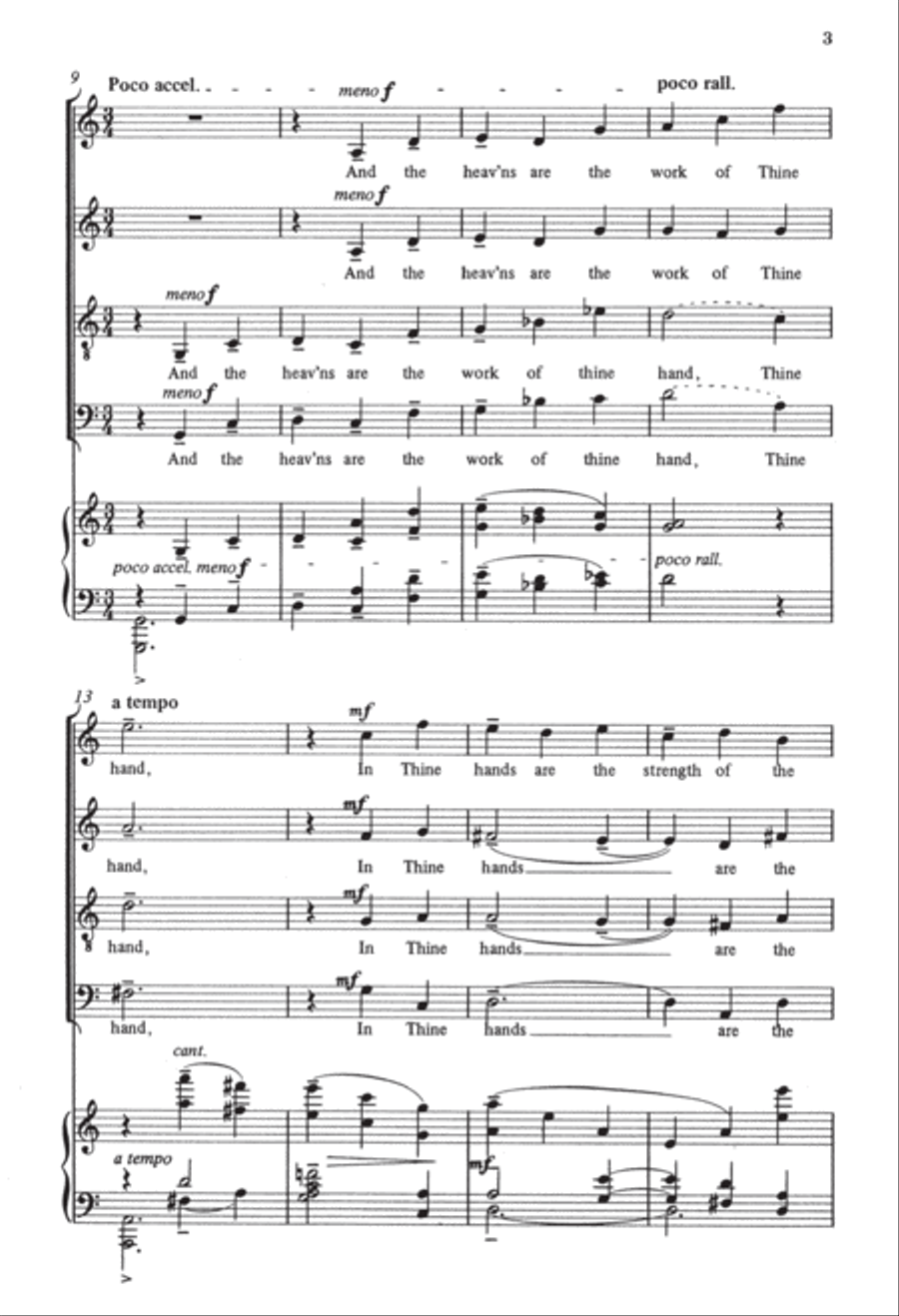 Three Sacred Pieces: 1. Thou, O Lord 4-Part scores gallery preview page 3