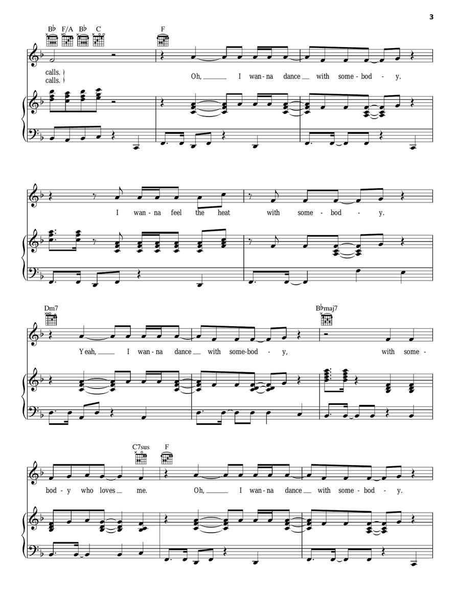 I Wanna Dance With Somebody Acoustic Guitar scores gallery preview page 3