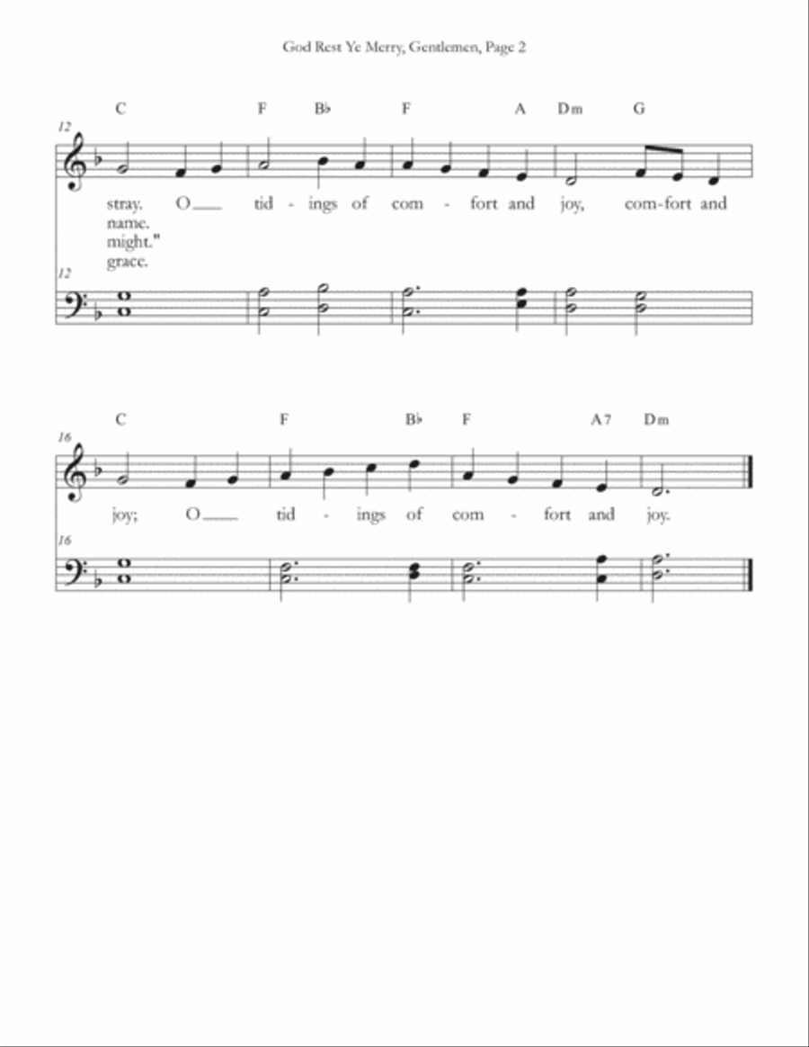 Gentlemen for Piano, God Rest Ye Merry Easy Piano scores gallery preview page 2