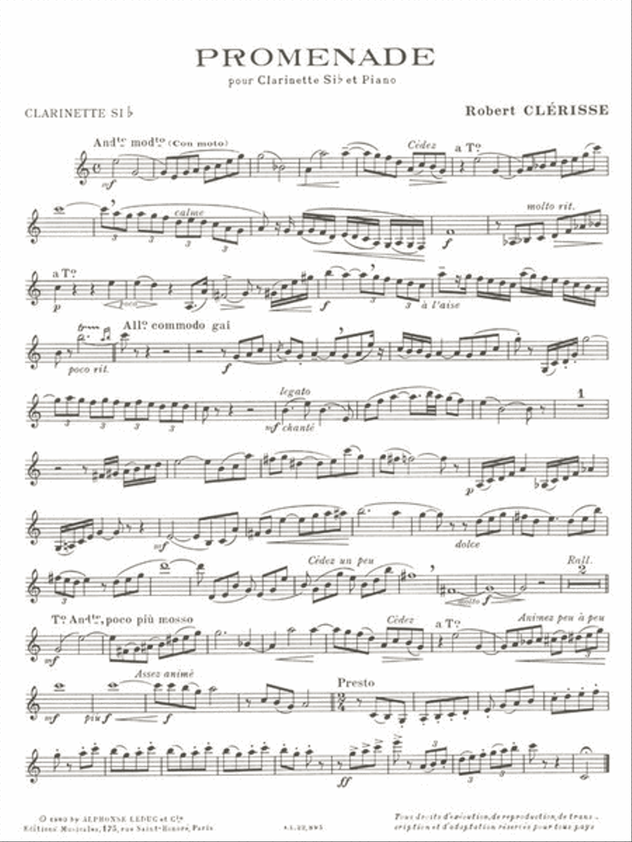 Promenade (bb Clarinet And Piano) B-Flat Clarinet scores gallery preview page 2