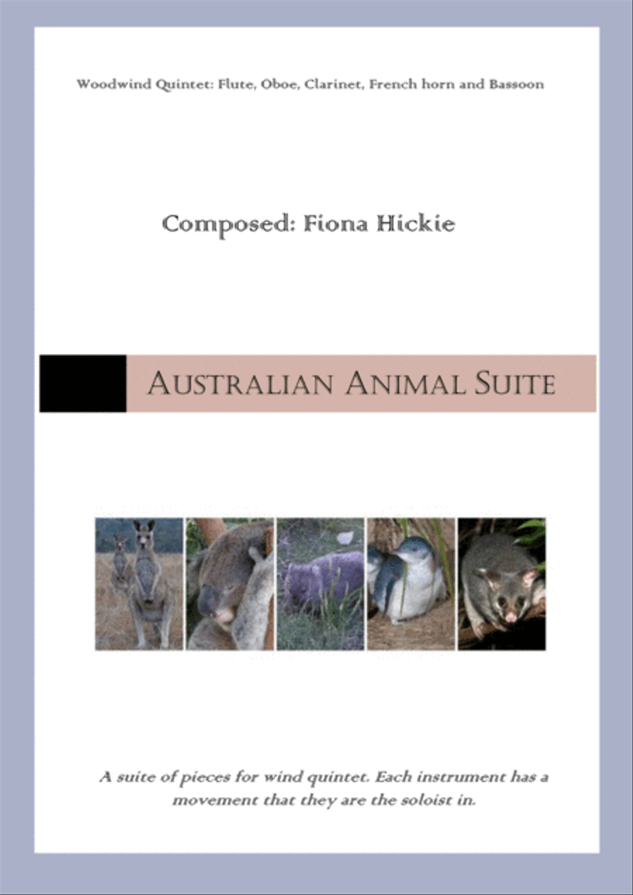 Australian Animal Suite: Wind Quintet Australian Animal Suite: Wind Quintet Woodwind Quintet scores gallery preview page 1