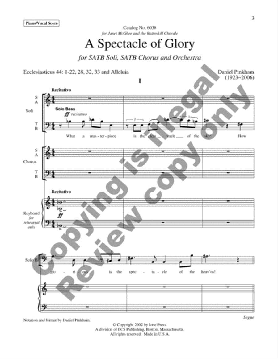 A Spectacle of Glory 4-Part scores gallery preview page 4