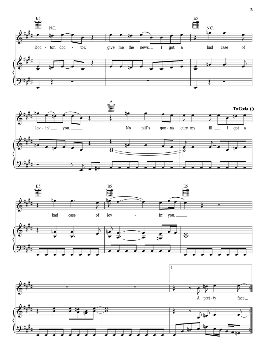Bad Case Of Loving You Piano, Vocal, Guitar scores gallery preview page 3