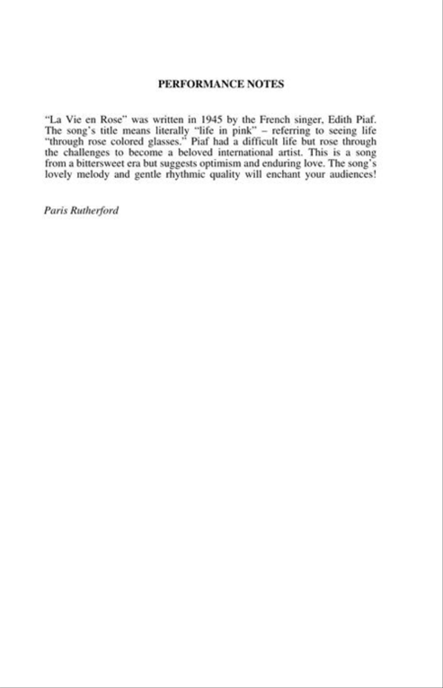 La Vie En Rose (Take Me to Your Heart Again) 4-Part scores gallery preview page 3