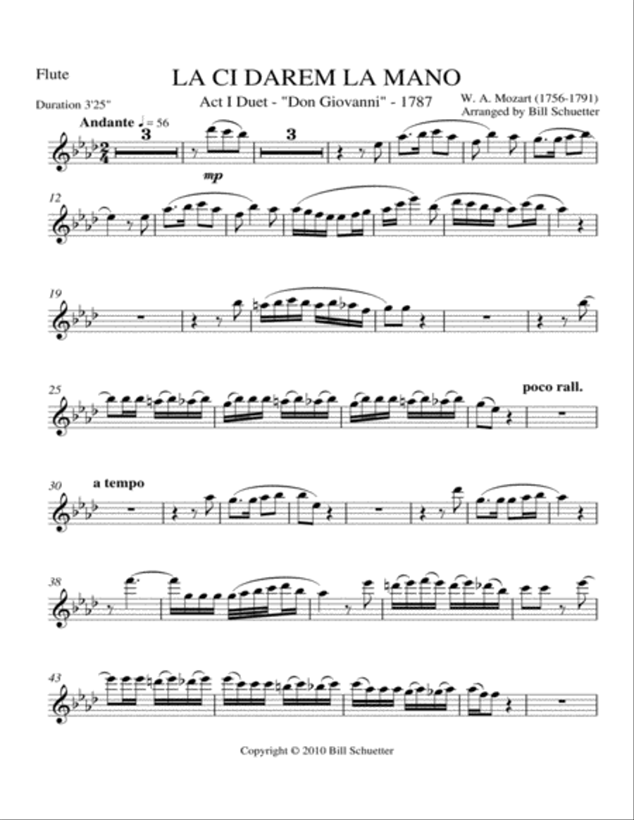 La ci darem la mano from Don Giovanni Woodwind Quintet scores gallery preview page 5