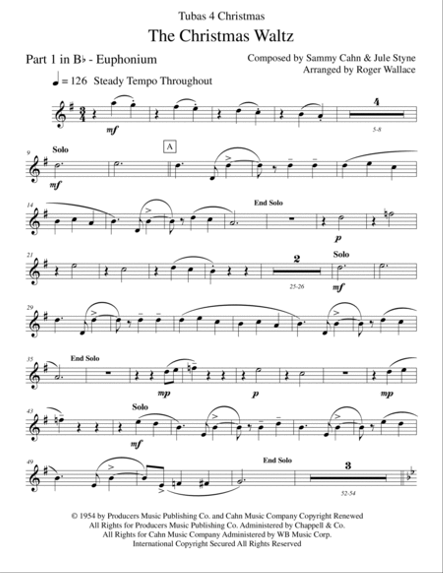 The Christmas Waltz Brass Quartet scores gallery preview page 6