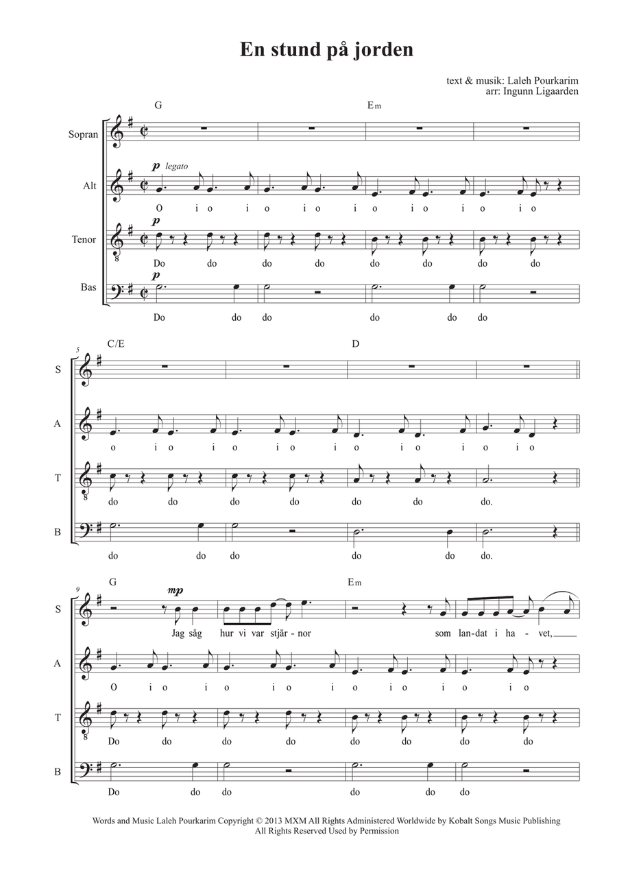 En Stund Pa Jorden En Stund Pa Jorden 4-Part scores gallery preview page 1