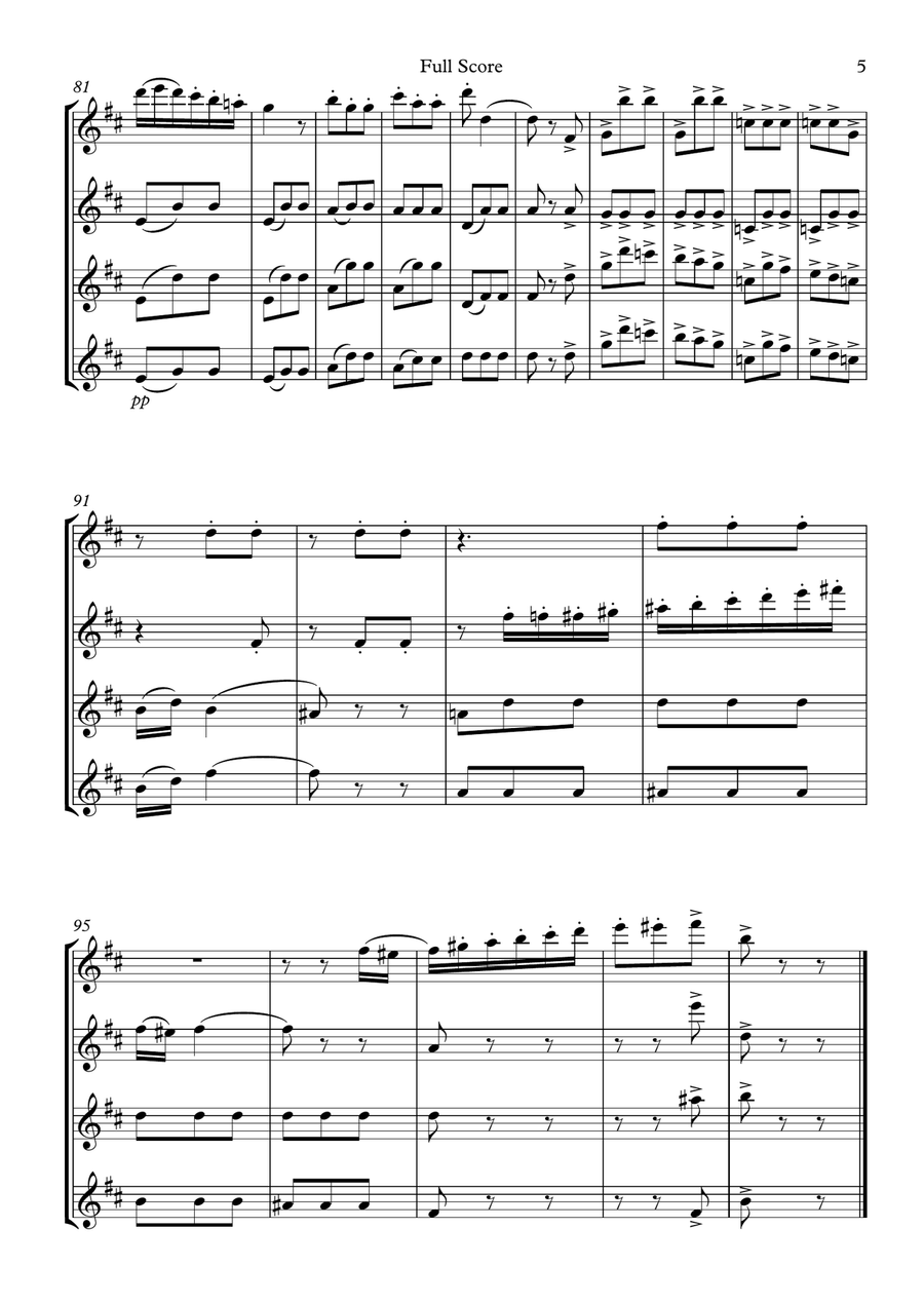 SEGUIDILLA from CARMEN for 4 flutes - BIZET Flute Quartet scores gallery preview page 5