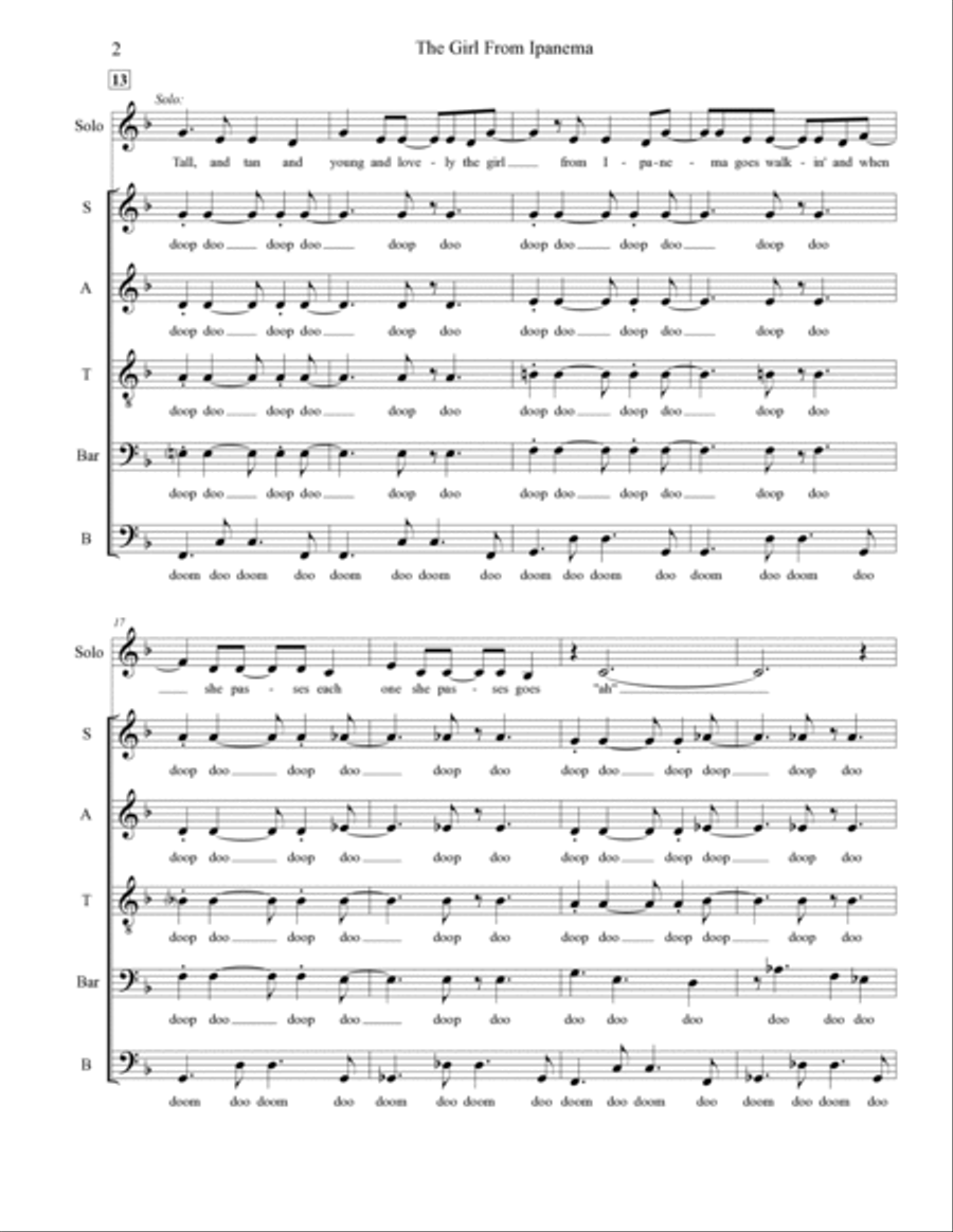 The Girl From Ipanema (garôta De Ipanema) Divisi scores gallery preview page 2