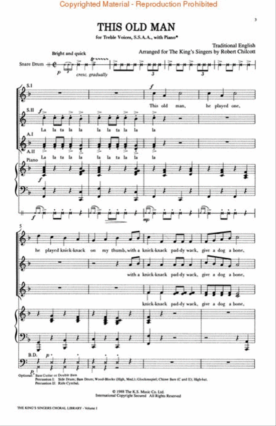 The King's Singers Choral Library (Vol. I) (Collection) 4-Part scores gallery preview page 2