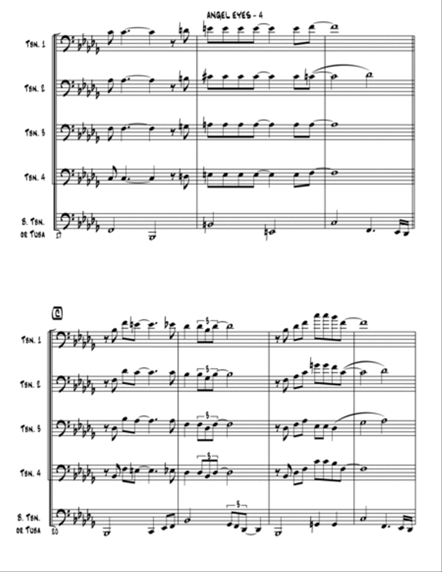 Angel Eyes Angel Eyes Brass Quintet scores gallery preview page 5
