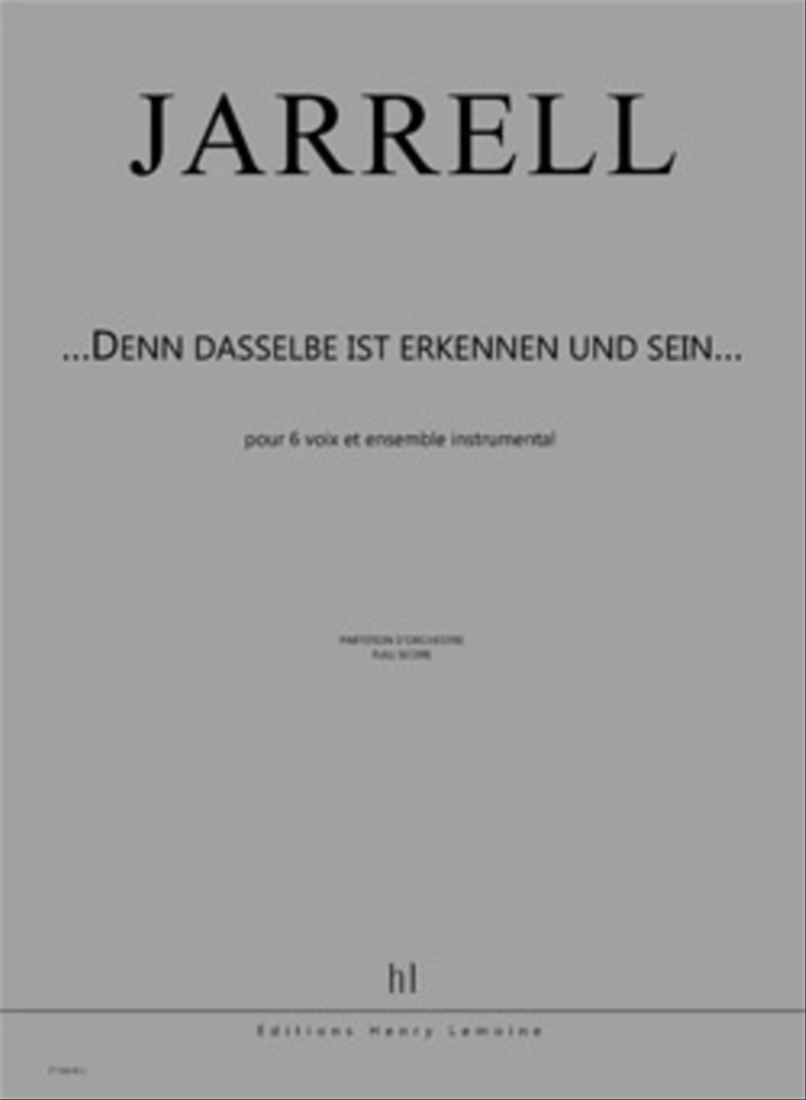 ...Denn dasselbe ist Erkennen und Sein... Voice scores gallery preview page 1