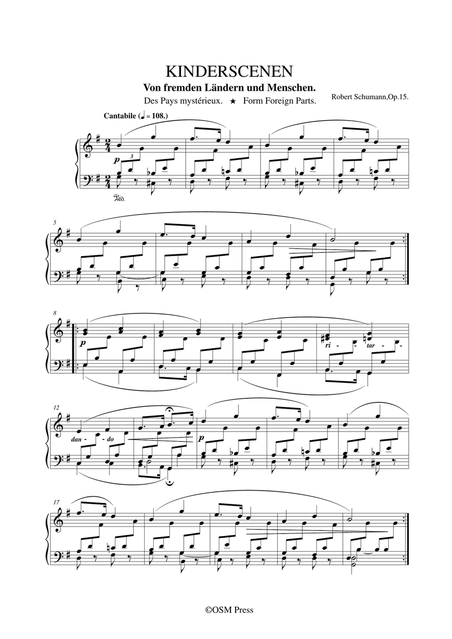 Schumann-Kinderszenen(Leichte Stücke),Op.15,in G Major,for Piano Piano Solo scores gallery preview page 3