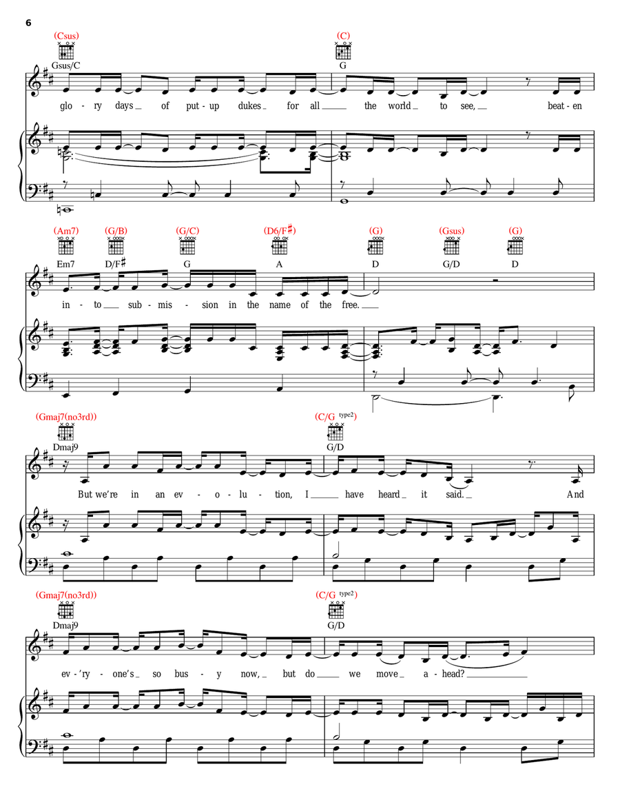 All That We Let In All That We Let In Piano, Vocal, Guitar scores gallery preview page 6