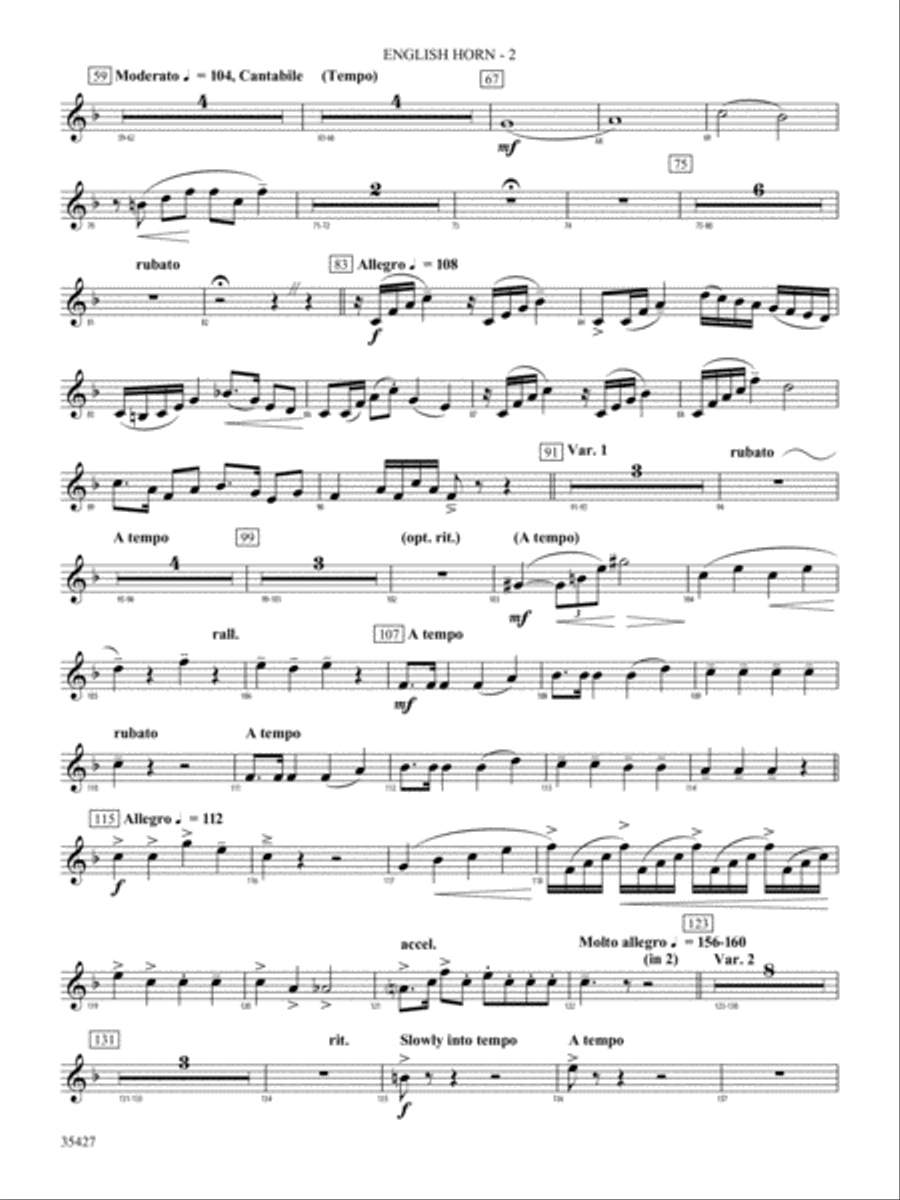 Fantasie Brillante: English Horn Concert Band scores gallery preview page 2