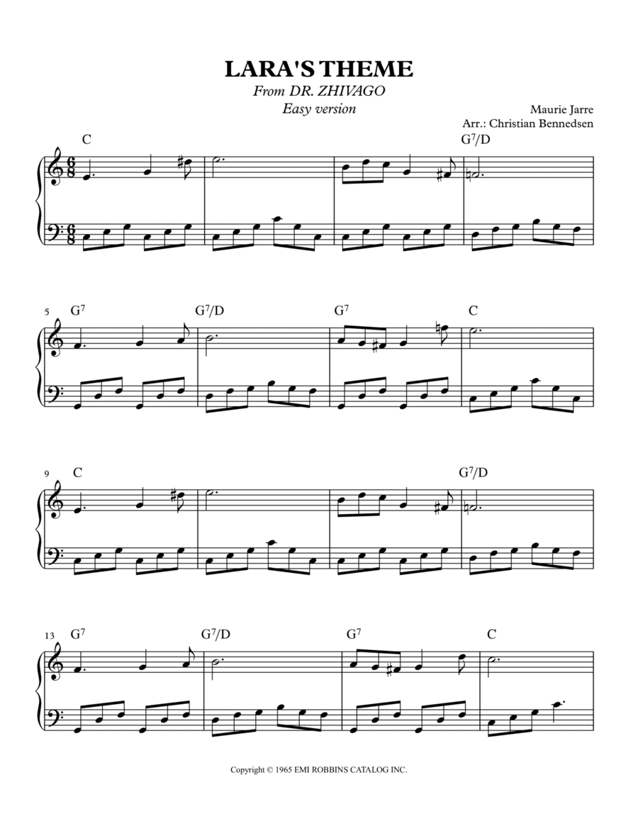 Lara's Theme Lara's Theme Piano Solo scores gallery preview page 1