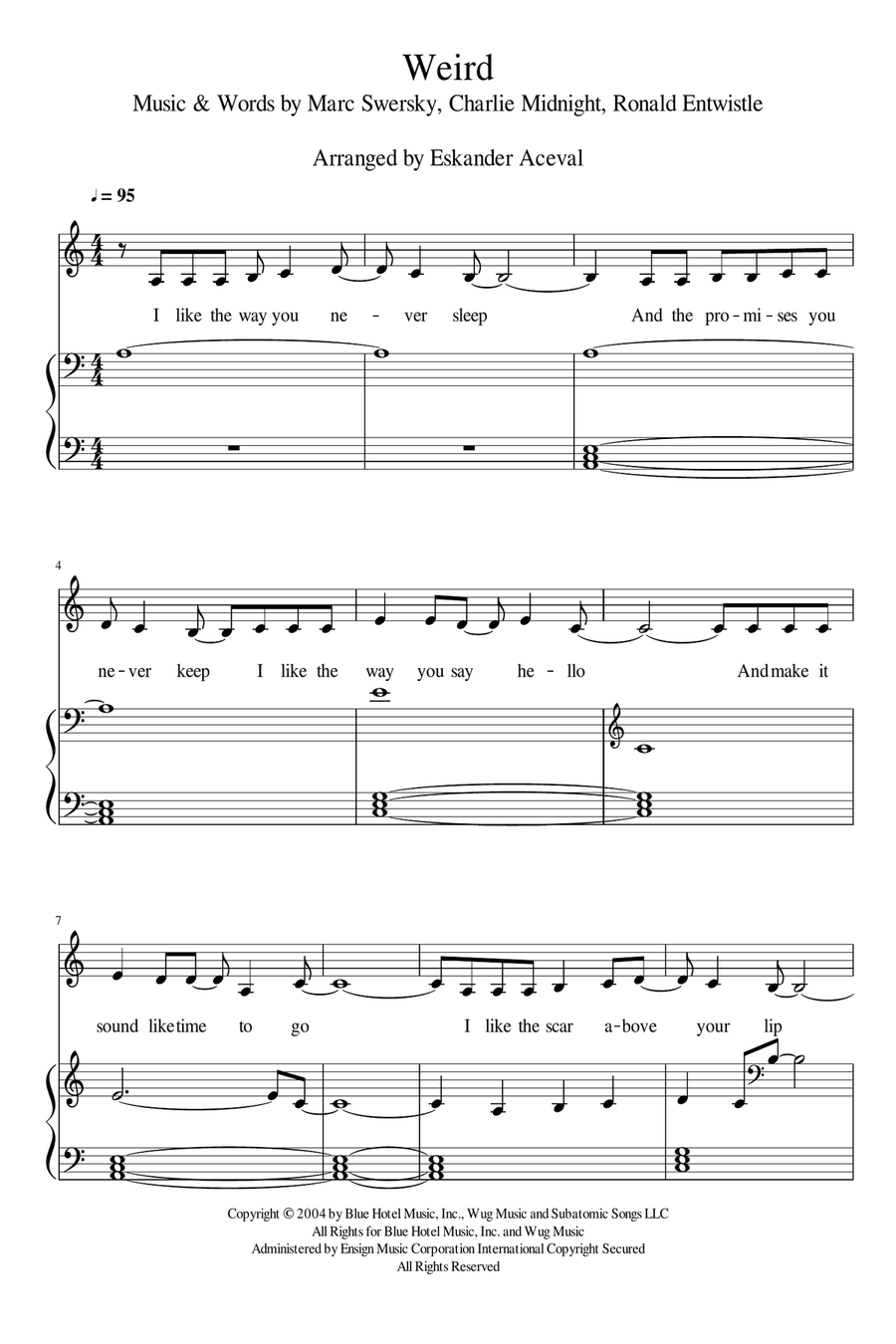 Weird Piano scores gallery preview page 1