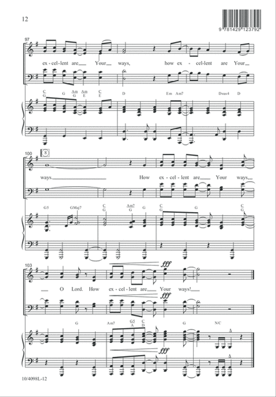 How Excellent Are Your Ways 4-Part scores gallery preview page 13