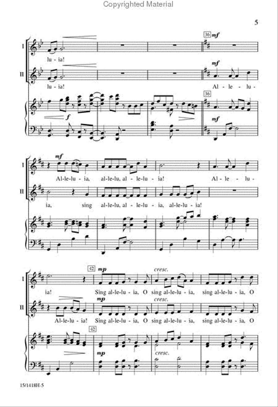 A Festive Alleluia SSA scores gallery preview page 5