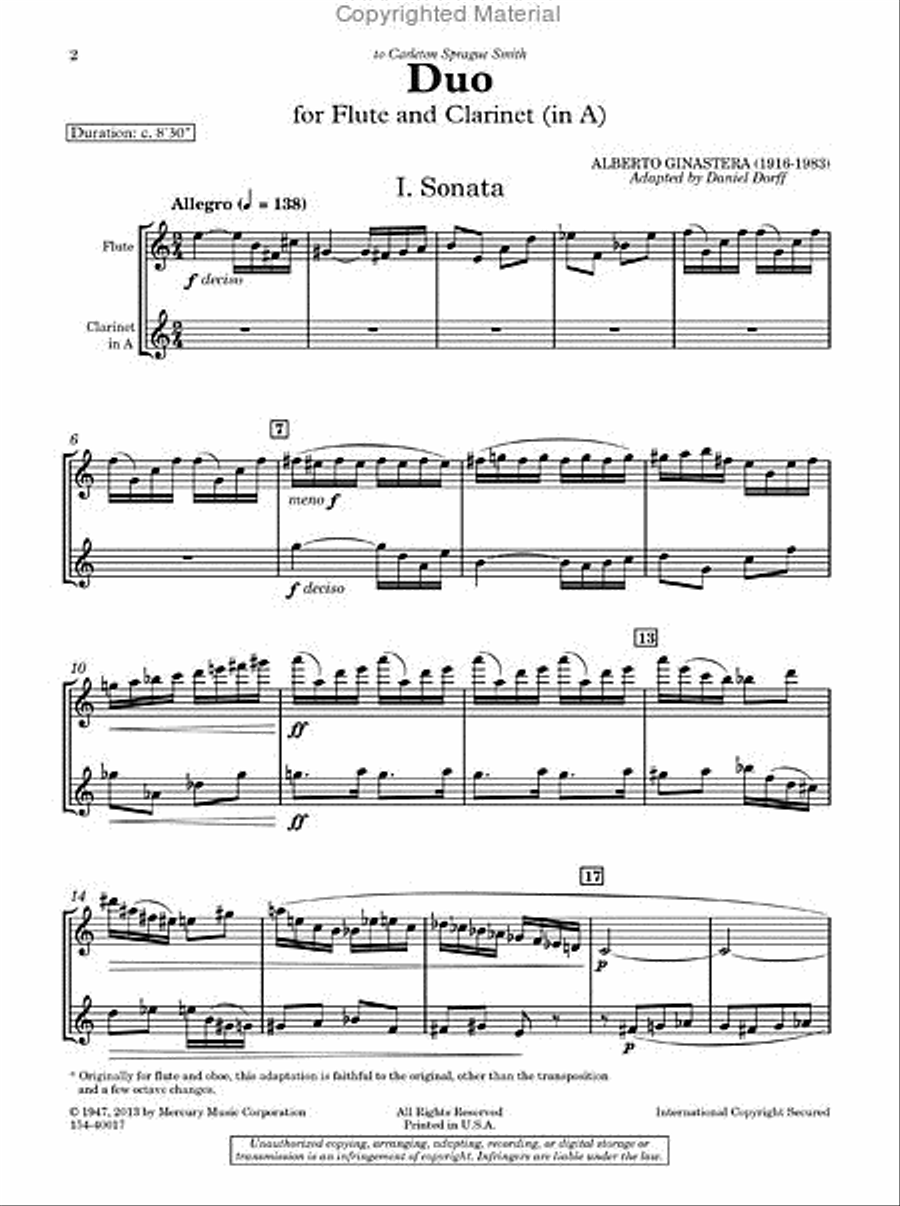 Duo for Flute and Clarinet Woodwind Duet scores gallery preview page 2