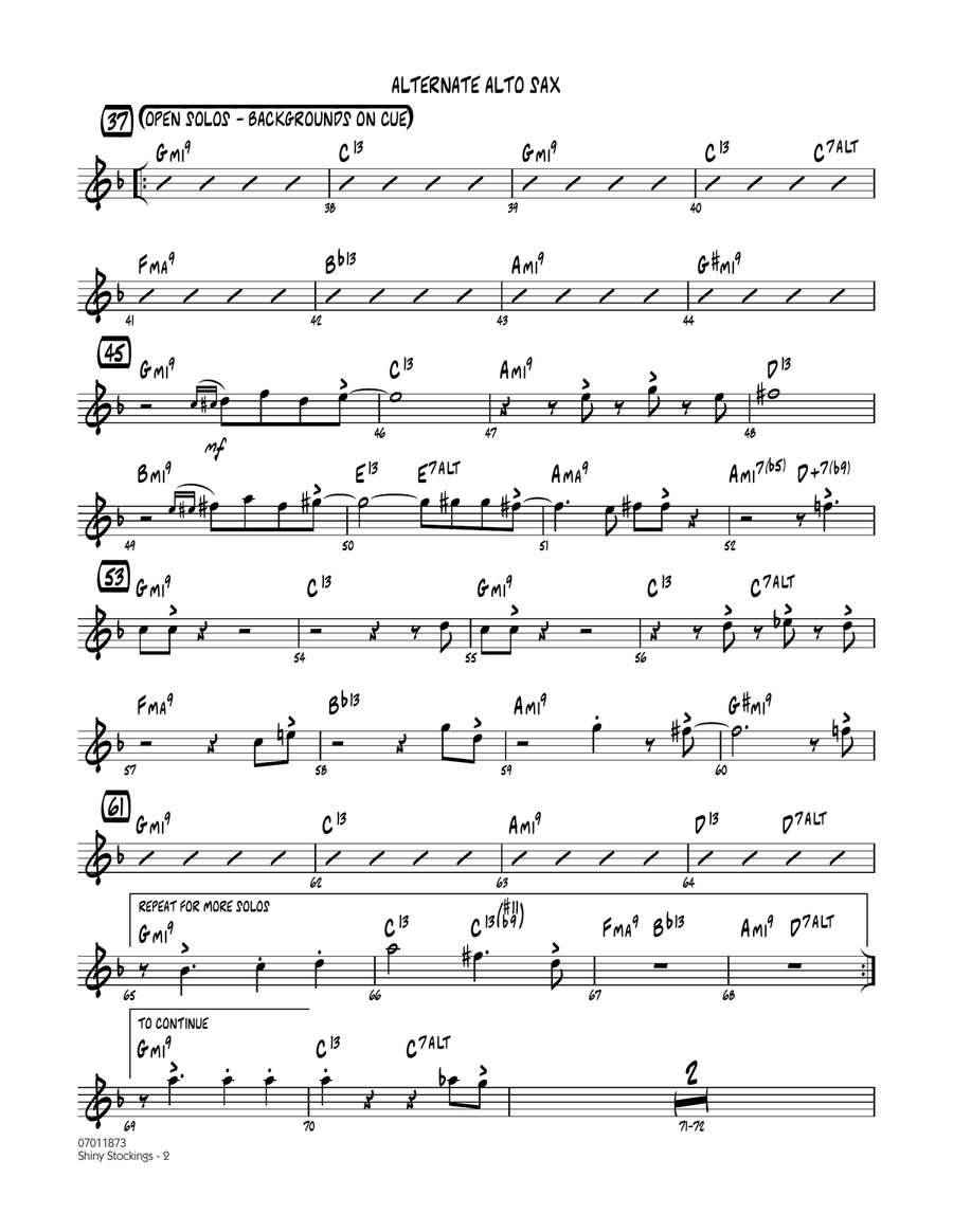 Shiny Stockings - Alternate Alto Sax Jazz Ensemble scores gallery preview page 2