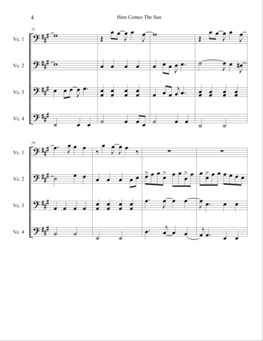 Here Comes The Sun Here Comes The Sun Cello scores gallery preview page 5