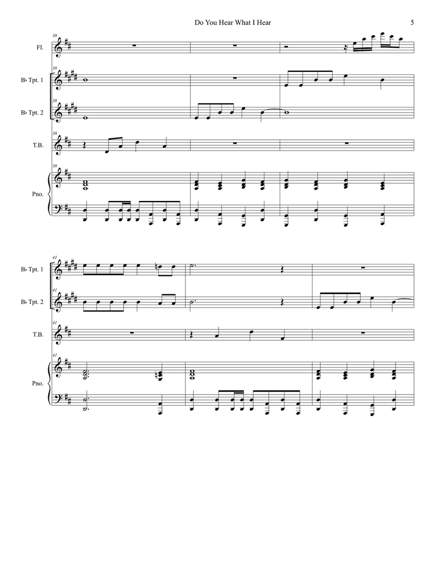 Do You Hear What I Hear Do You Hear What I Hear Trumpet Duet scores gallery preview page 5