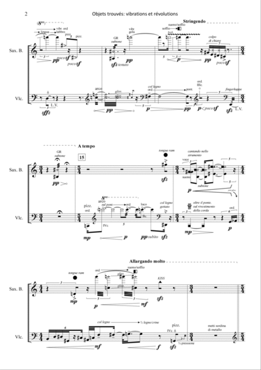 Umberto Pedraglio: OBJETS TROUVÉS: VIBRATIONS ET RÉVOLUTIONS (ES 1044) Baritone Saxophone scores gallery preview page 6