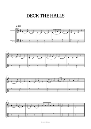 Deck the Halls for violin and viola duet • super easy Christmas song sheet music
