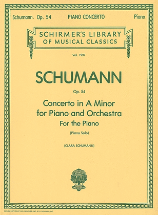 Book cover for Concerto in A Minor, Op. 54, Solo Only