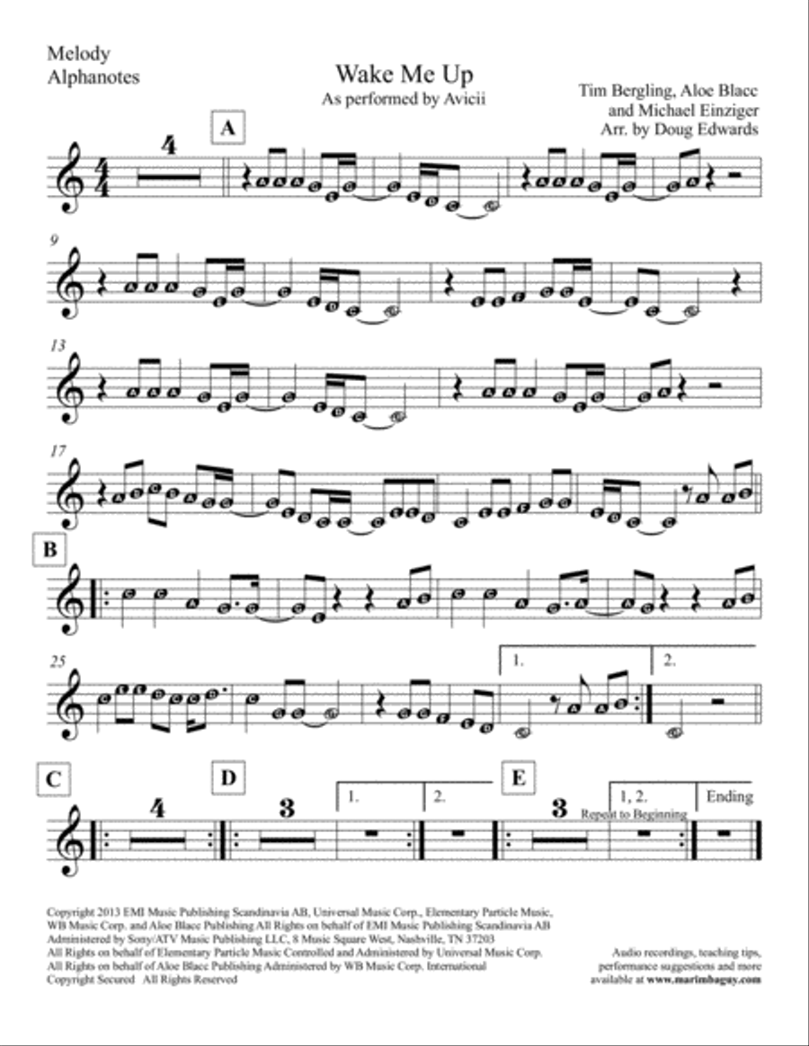 Wake Me Up Percussion Ensemble scores gallery preview page 3