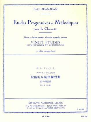 Vingt Etudes Progressives et Melodiques - Volume 2