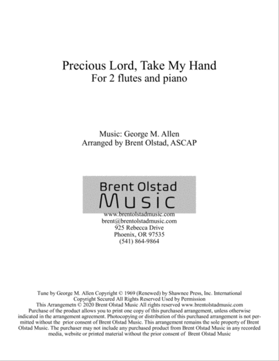 Precious Lord Take My Hand Flute Duet scores gallery preview page 1