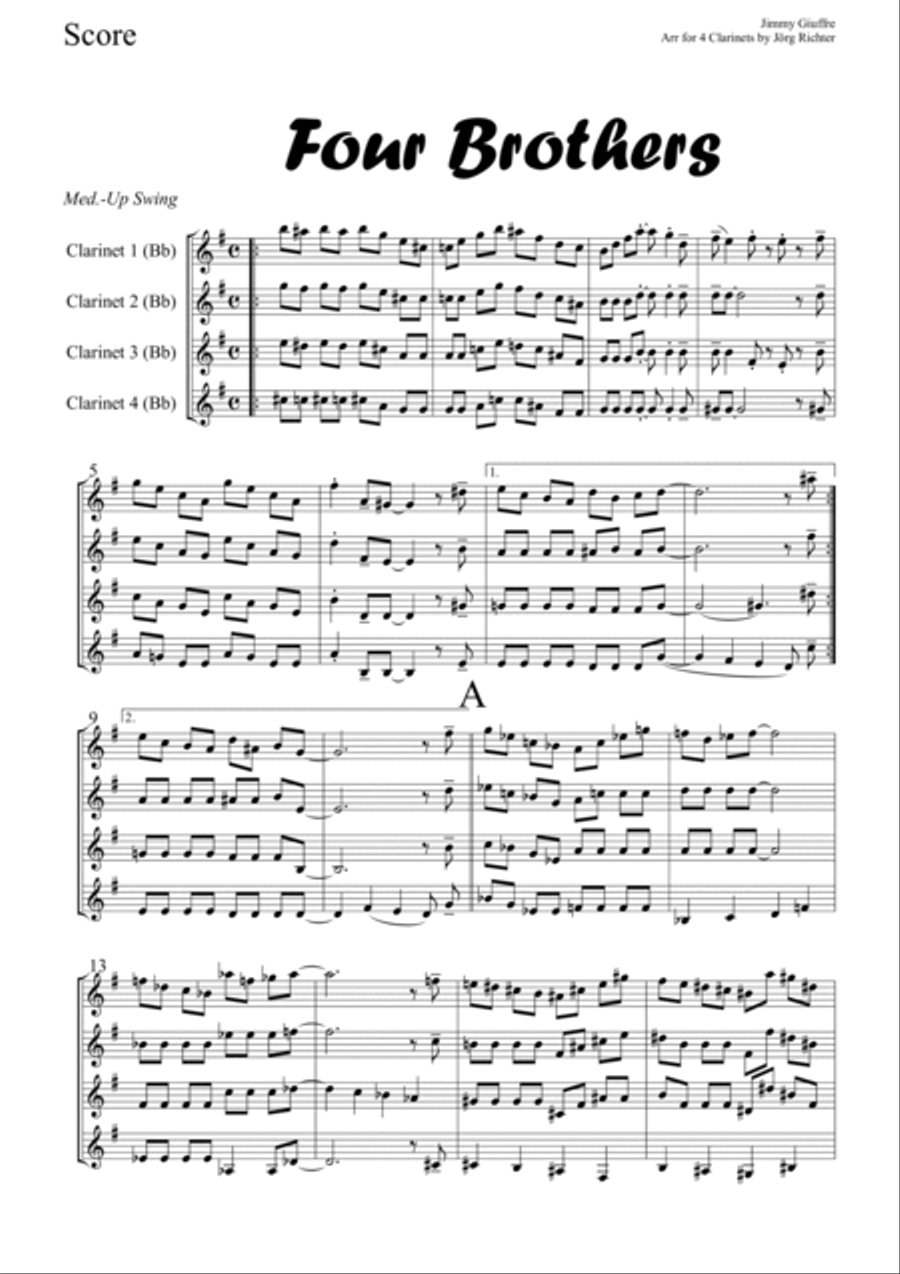 Four Brothers Four Brothers Woodwind Quartet scores gallery preview page 2