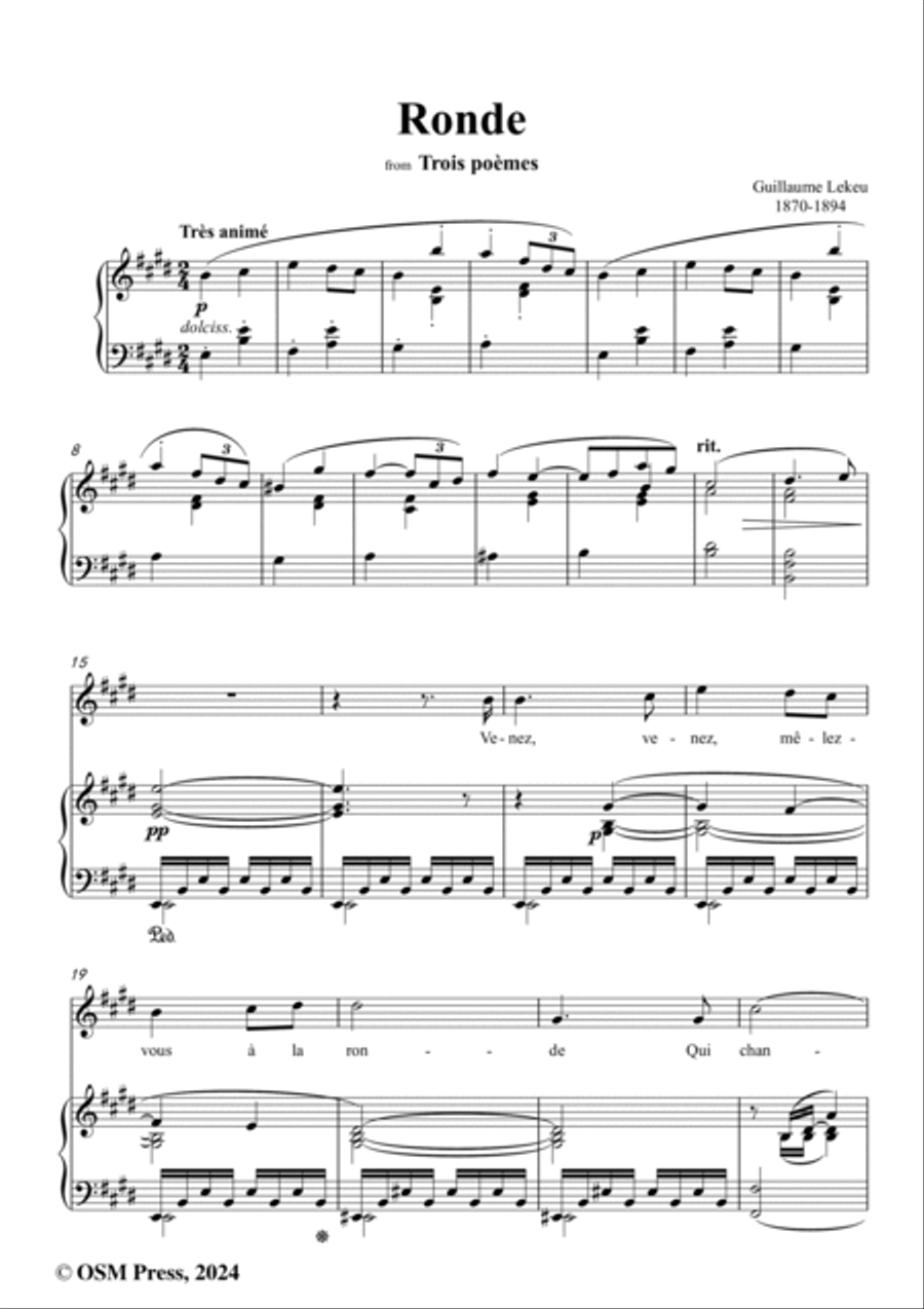 Lekeu-Ronde,in E Major Lekeu-Ronde,in E Major Voice scores gallery preview page 2